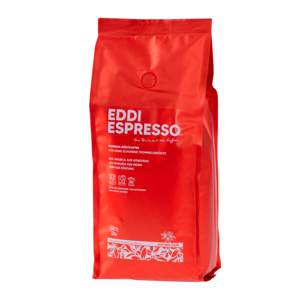 Erlebe Eddi Espresso – Dein Genussmoment mit unverwechselbarem Aroma. Kaffeeliebhaber finden in Eddi ihren idealen Begleiter